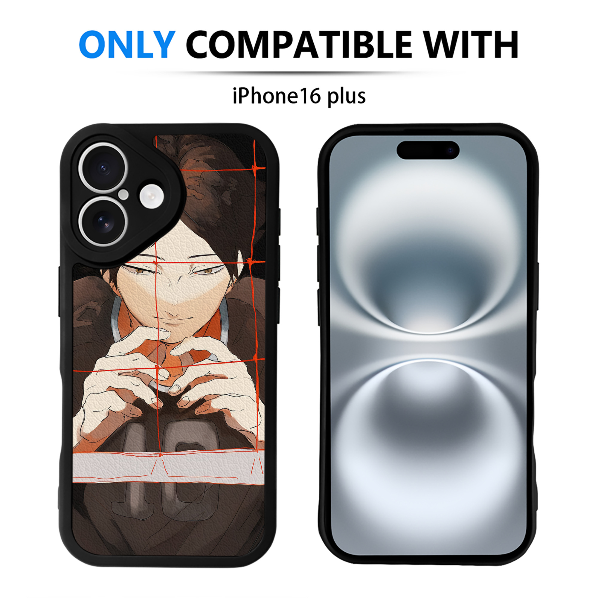 （画像用） ハイキュー!! Haikyu!! 【iPhone 16シリーズ対応】シリコンスマホケース（レザー調） 材質：シリコン